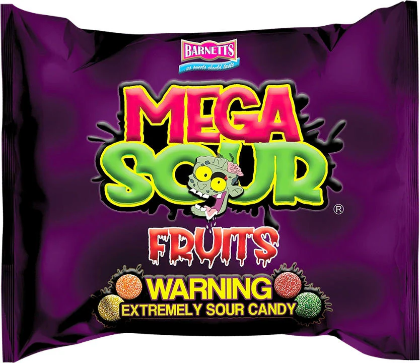 Barnetts Mega Sour Fruits Candy Bags 104g