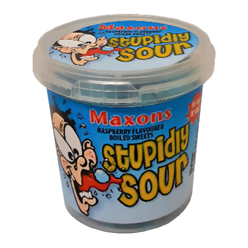 Maxons Stupidly Sour Blue Raspberry Sweets - 75g
