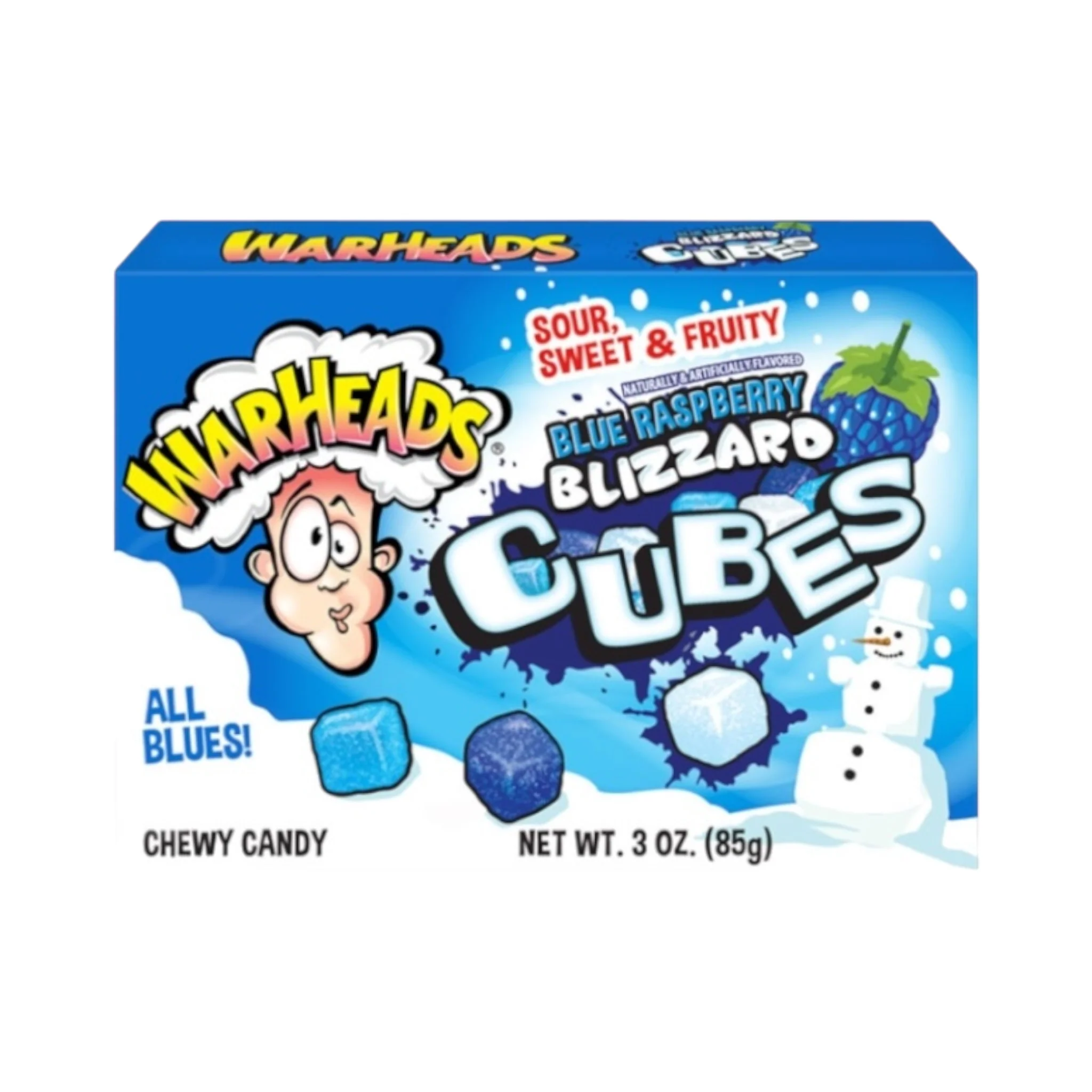 Warheads Blue Raspberry Blizzard Cubes - 3oz (85g) - Theatre Box